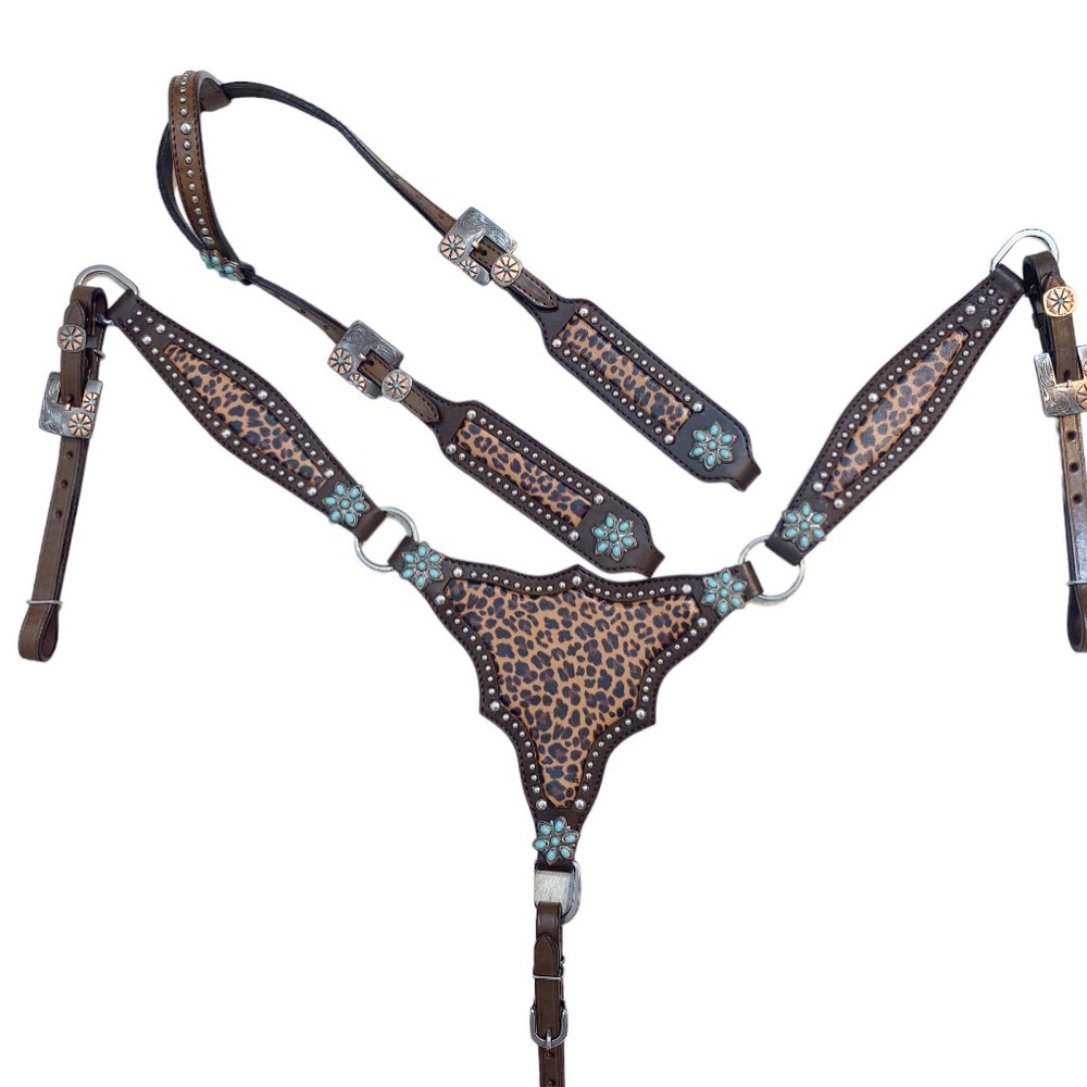 Leopard Print Leather Horse Tack Set